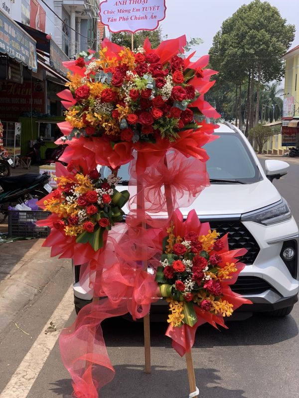 lẵng hoa chúc mừng