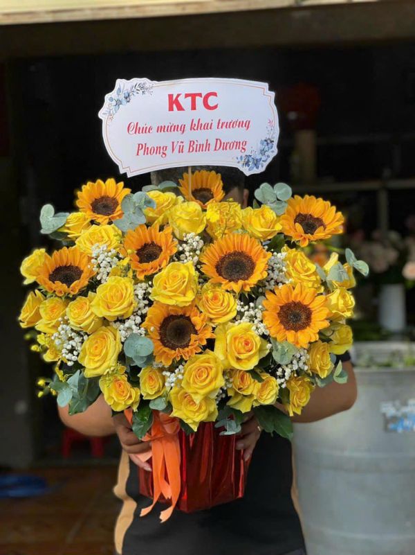 giỏ hoa khai trương