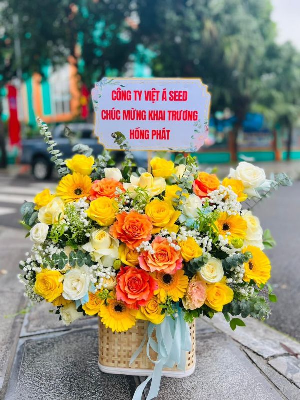 giỏ hoa khai trương