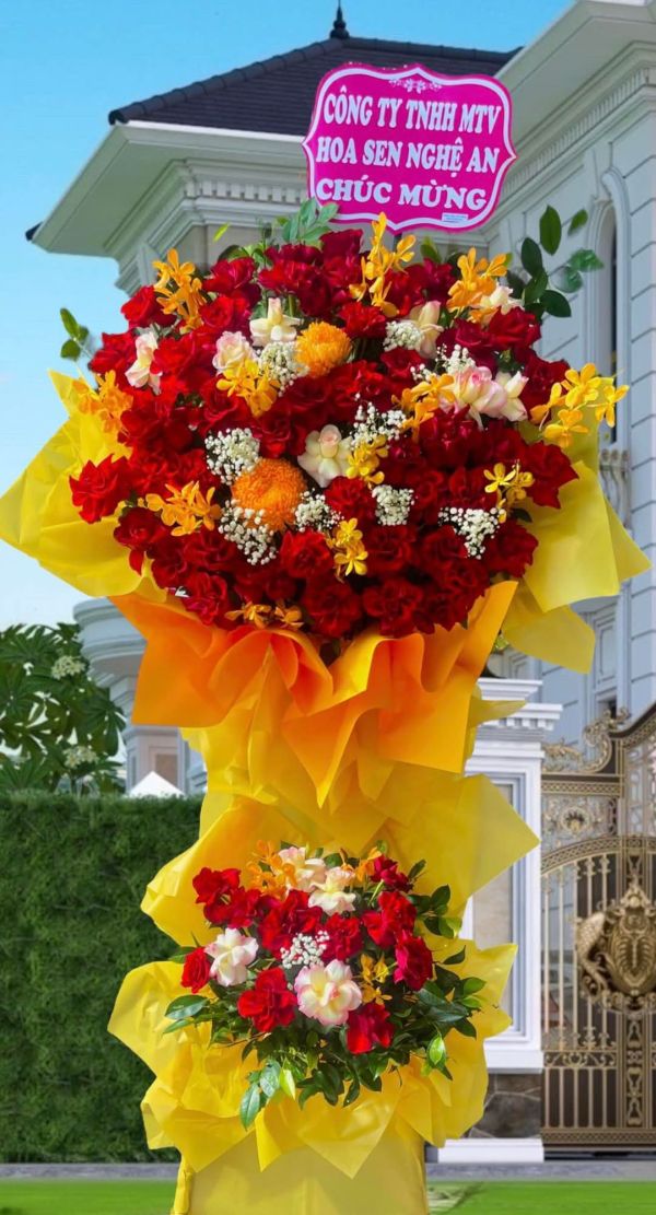 lẵng hoa chúc mừng