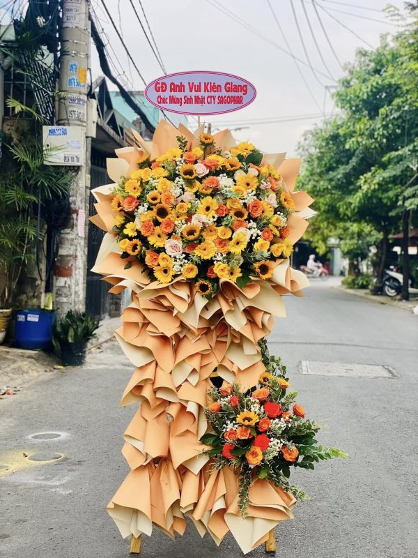 lẵng hoa chúc mừng đẹp