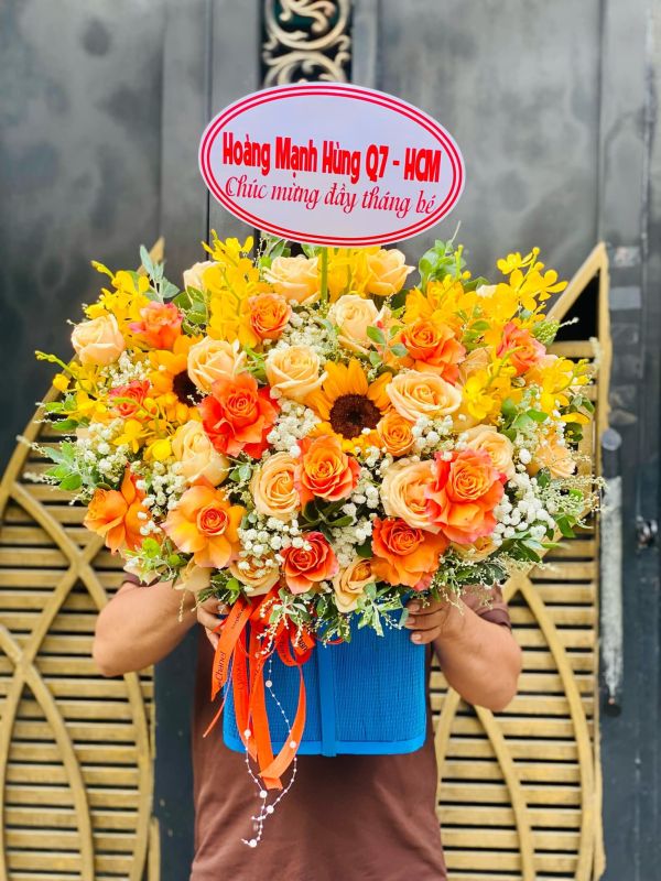 giỏ hoa chúc mừng