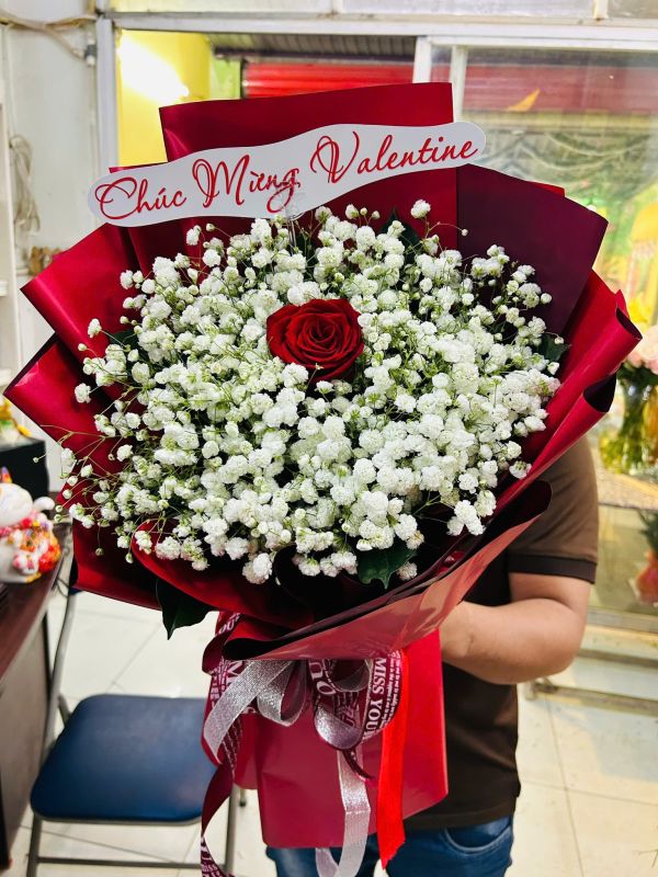 bó hoa chúc mừng valentine