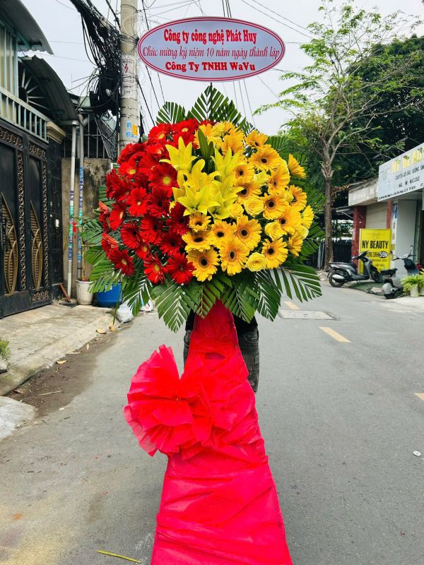lẵng hoa chúc mừng