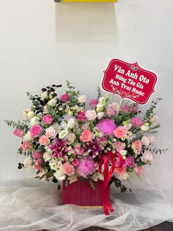 giỏ hoa chúc mừng