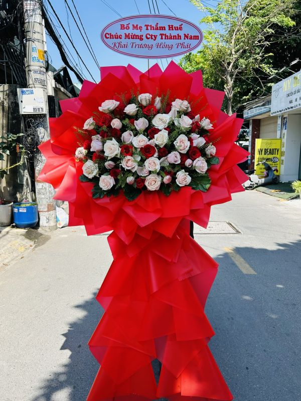 lẵng hoa chúc mừng