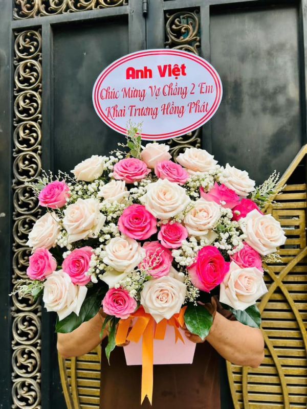 giỏ hoa chúc mừng