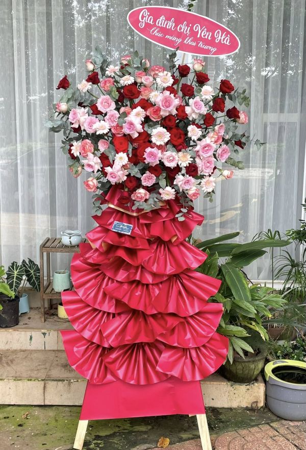 lẵng hoa chúc mừng
