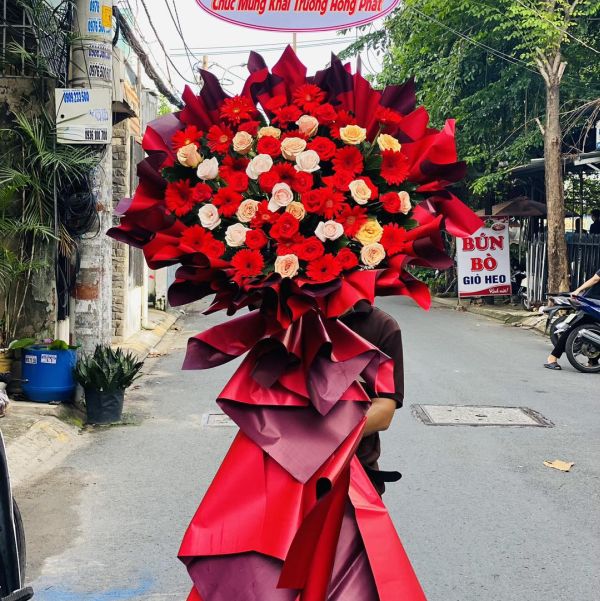 lẵng hoa chúc mừng