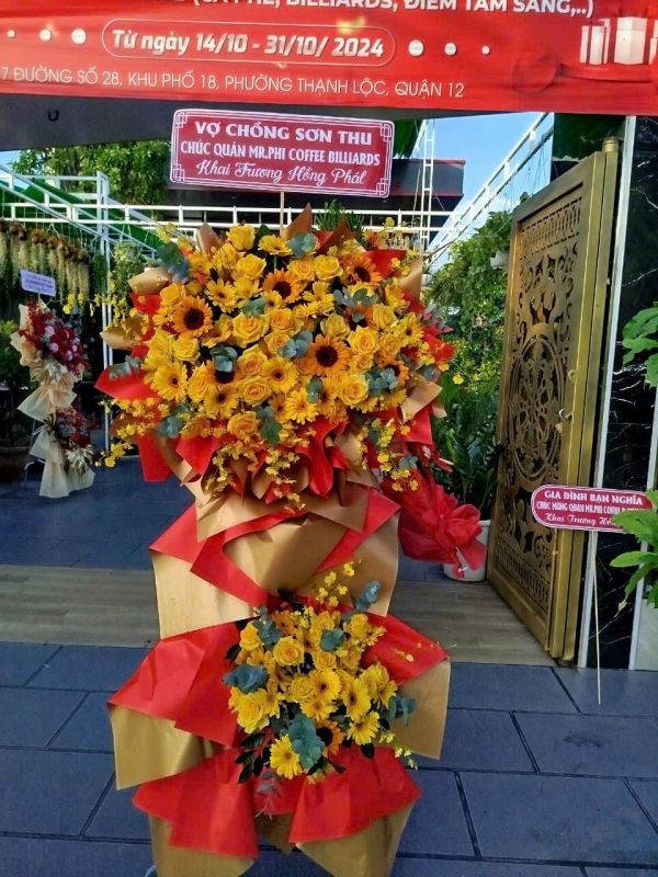 lẵng hoa chúc mừng