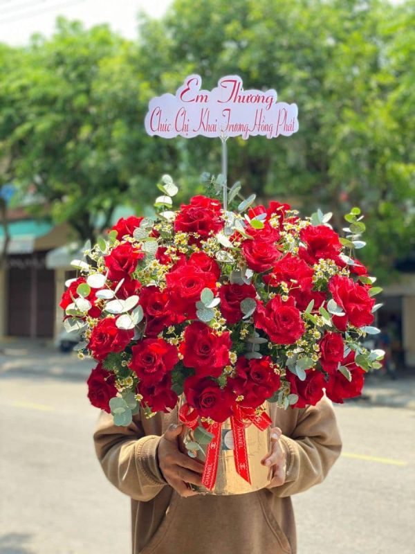 giỏ hoa khai trương
