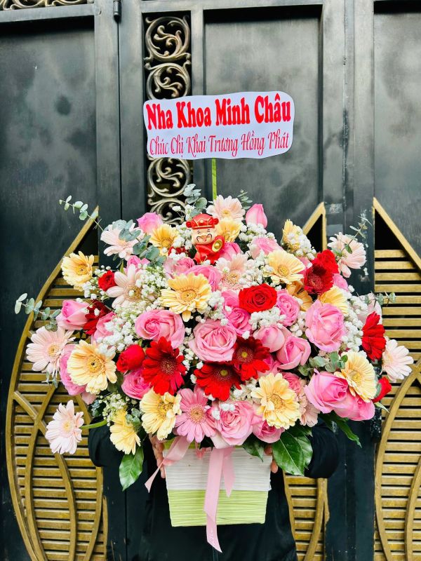 giỏ hoa khai trương 