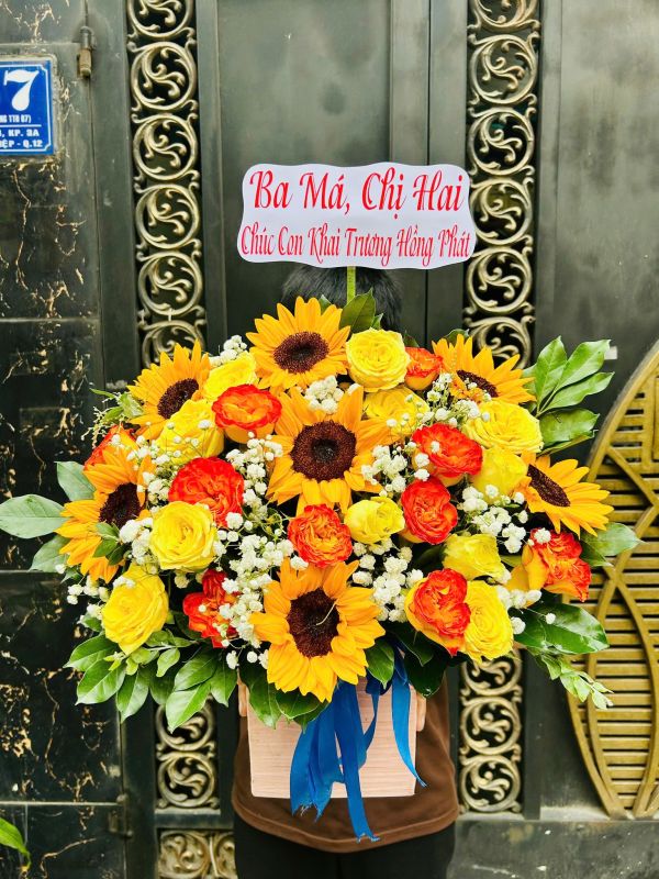 giỏ hoa khai trương