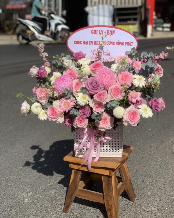giỏ hoa khai trương 