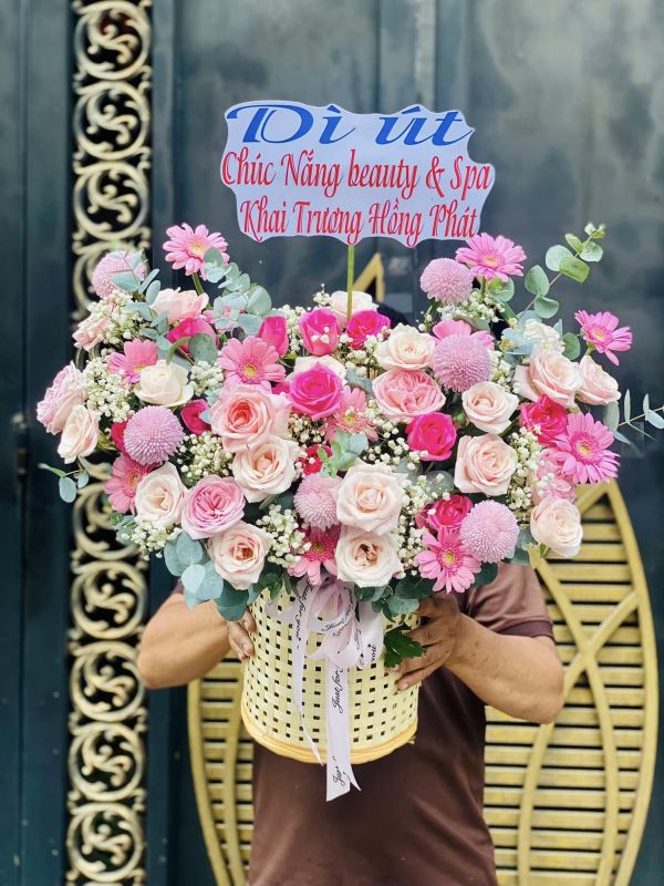 giỏ hoa khai trương