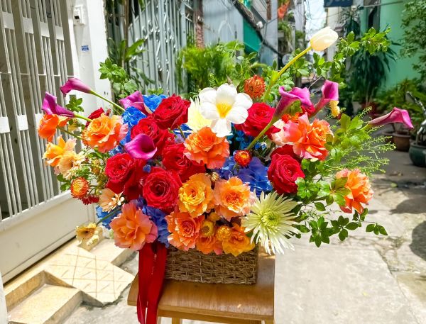 giỏ hoa tươi đẹp