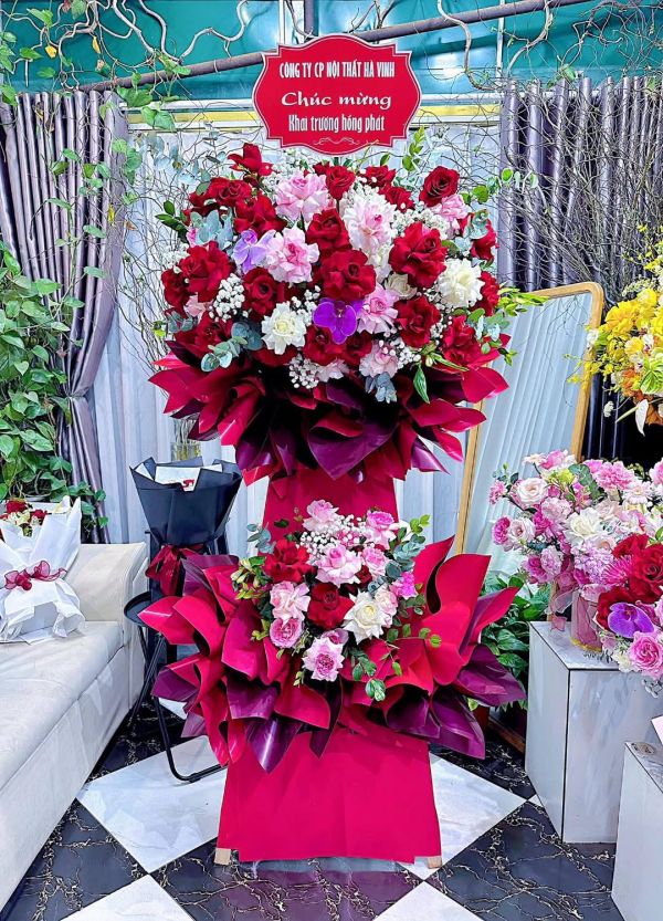 lẵng hoa chúc mừng