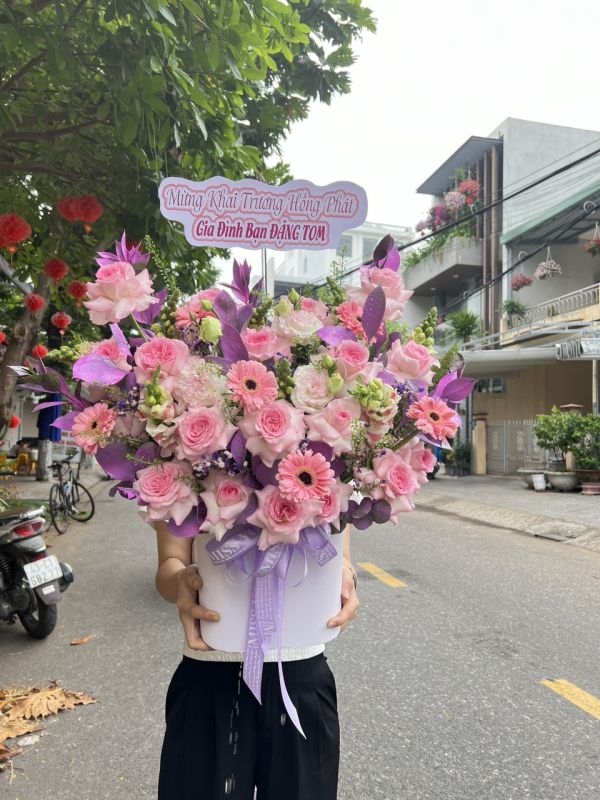 giỏ hoa chúc mừng
