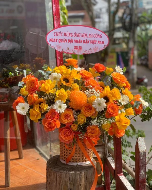 giỏ hoa tươi đẹp