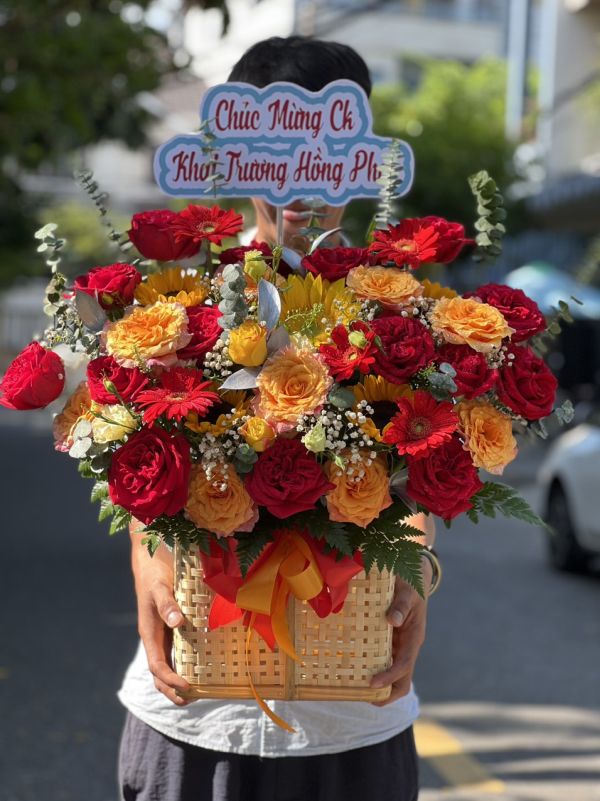 giỏ hoa khai trương